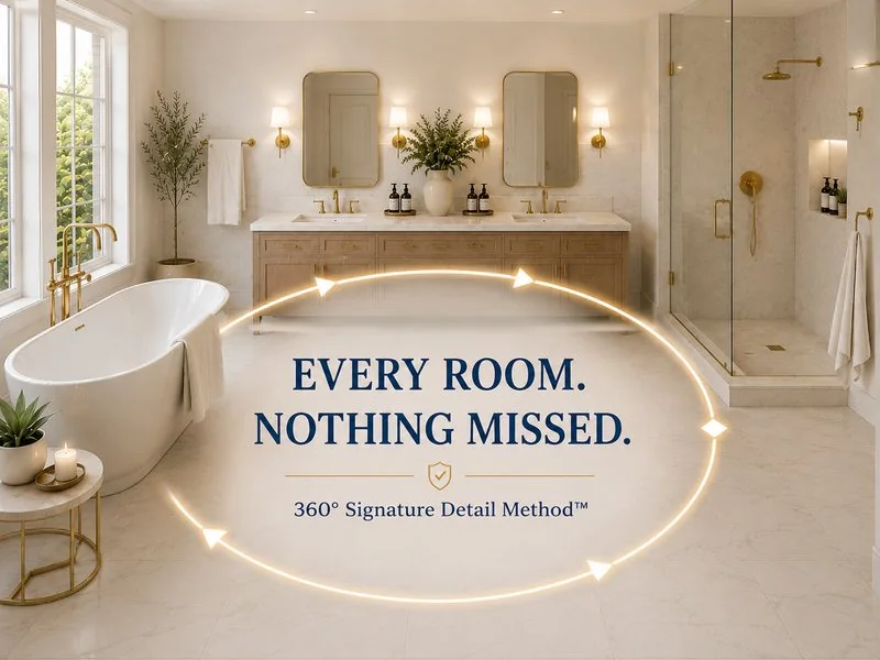 Every room, nothing missed. The 360 degree Signature Detail Method.